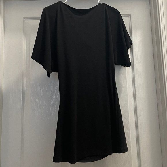 Rachel Adams Womens Short Sleeve Shift Dress Size S Black - Picture 2 of 3